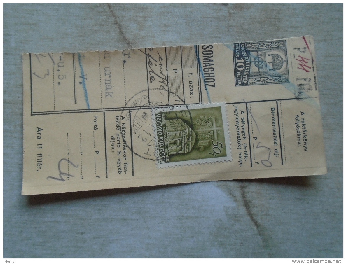 D138821 Hungary  Parcel Post Receipt 1939 - Colis Postaux