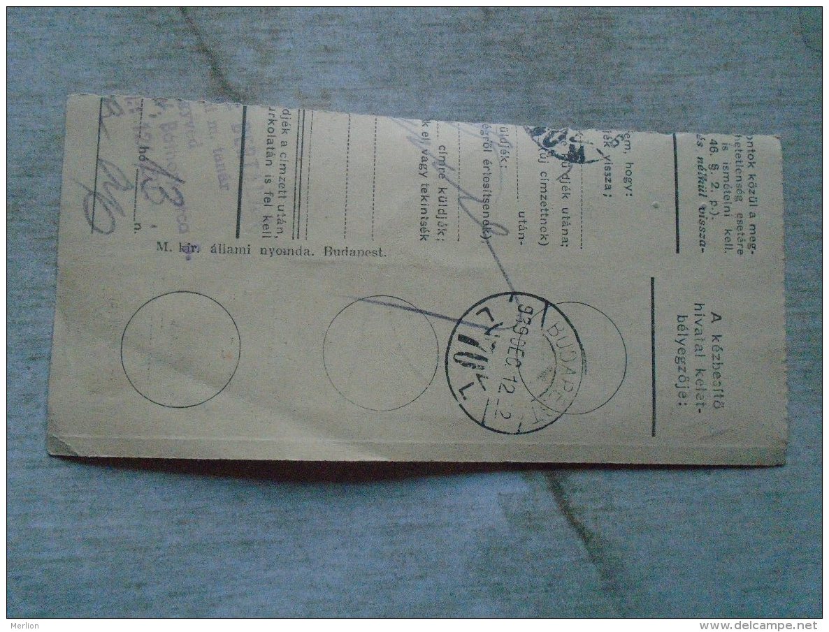 D138821 Hungary  Parcel Post Receipt 1939 - Colis Postaux