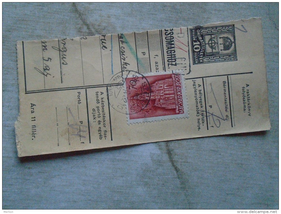 D138822 Hungary  Parcel Post Receipt 1939   SZENTES - Parcel Post