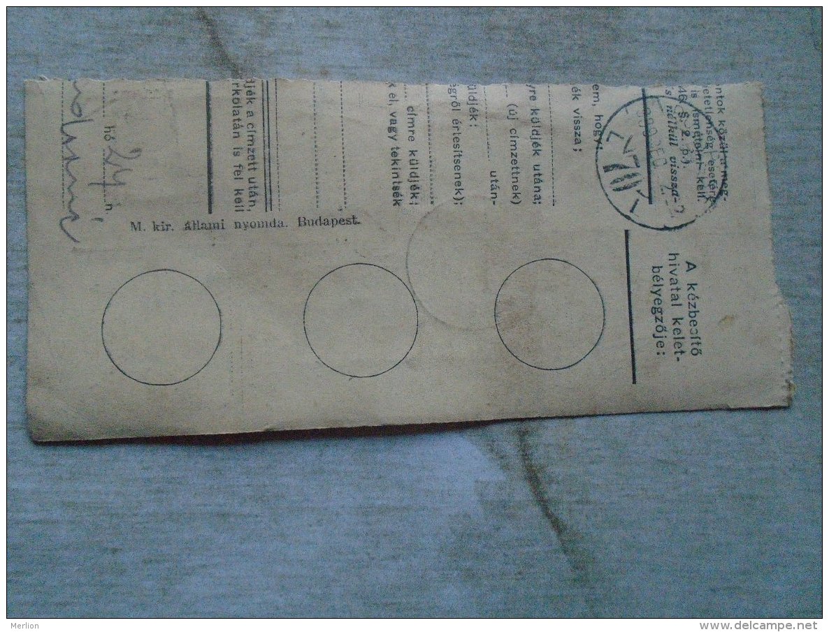D138822 Hungary  Parcel Post Receipt 1939   SZENTES - Pacchi Postali