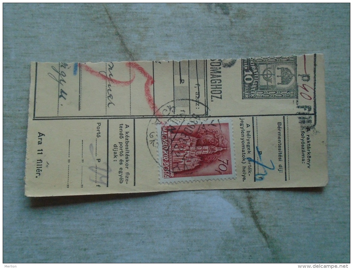 D138824 Hungary  Parcel Post Receipt 1939 - Colis Postaux