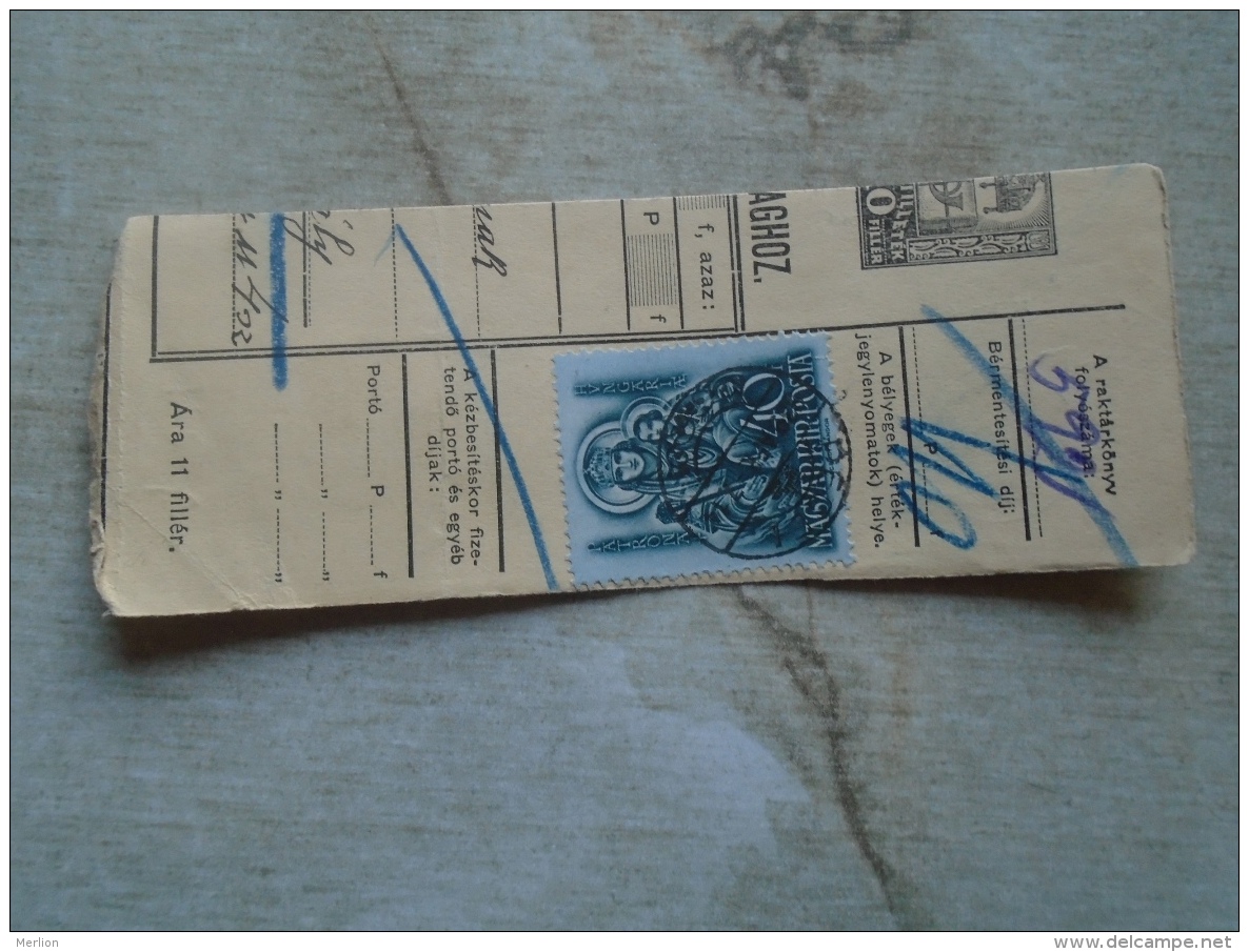 D138825 Hungary  Parcel Post Receipt 1939   RÁKOSSZENTMIHÁLY - Paketmarken