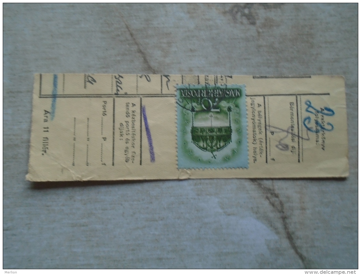 D138826 Hungary  Parcel Post Receipt 1939   GYOPÁRHALMA - Paketmarken