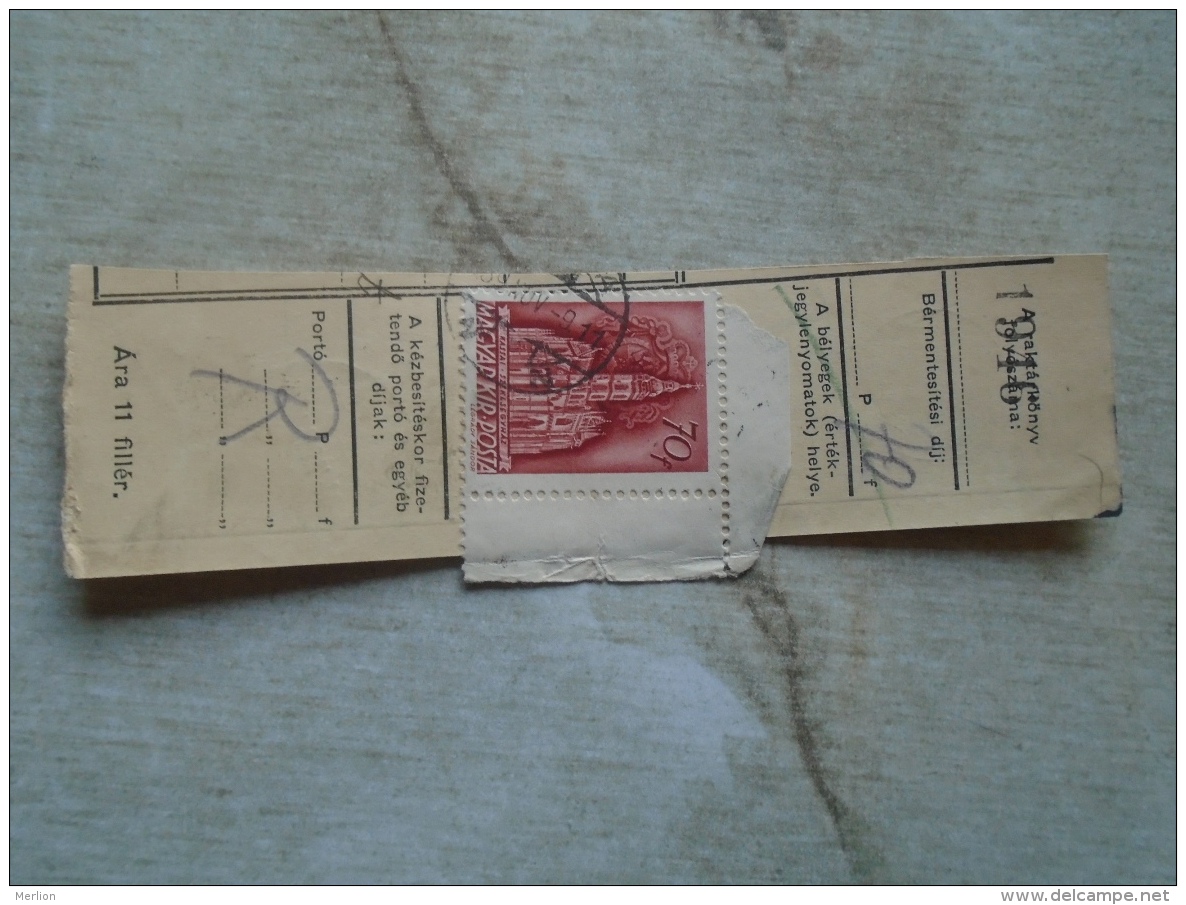 D138831  Hungary  Parcel Post Receipt 1939  -corner Stamp  CSEPEL - Colis Postaux