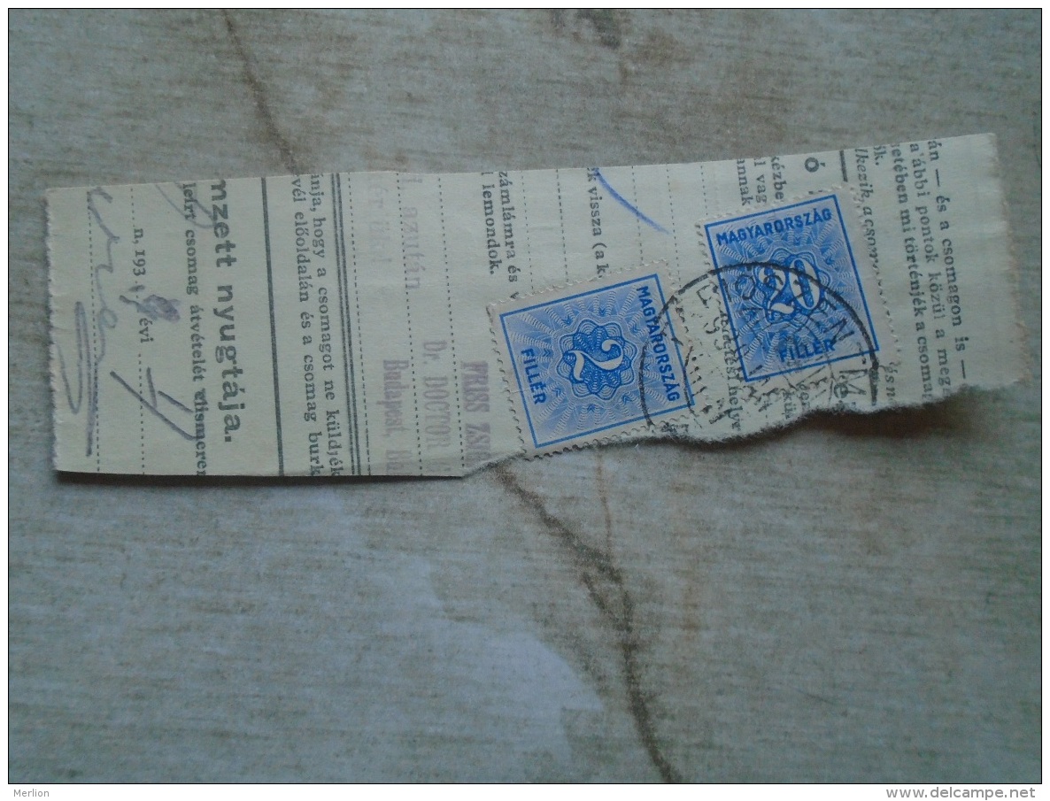 D138835  Hungary  Parcel Post Receipt 1939  TÁPIÓSZENTMÁRTON - Pacchi Postali
