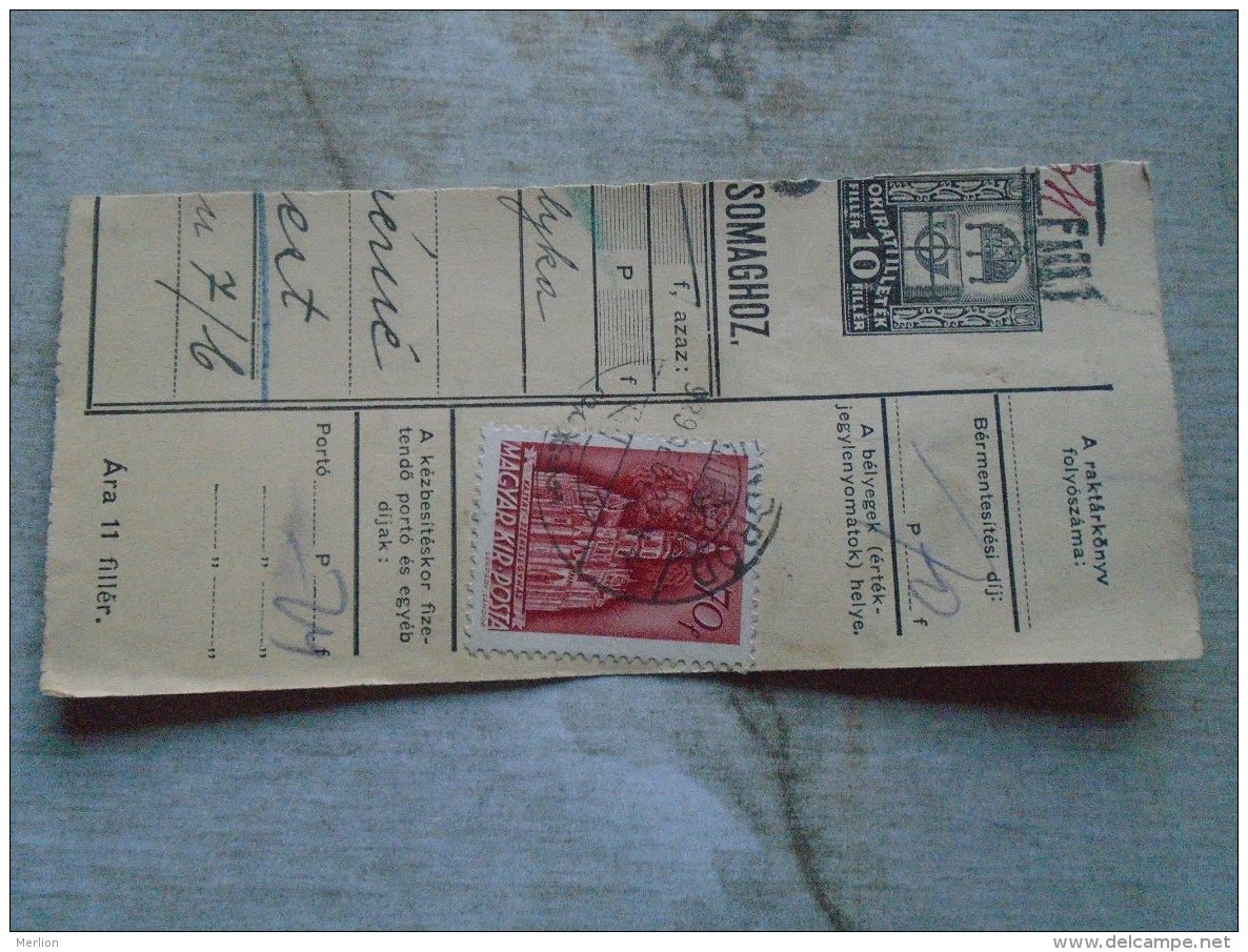 D138840  Hungary  Parcel Post Receipt 1939   ENDRÖD - Pacchi Postali