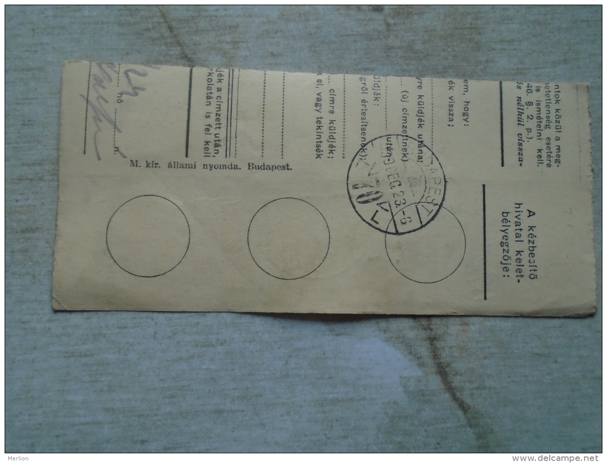 D138840  Hungary  Parcel Post Receipt 1939   ENDRÖD - Parcel Post