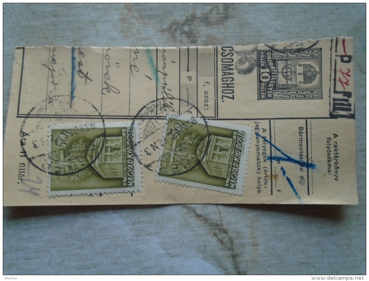D138842  Hungary  Parcel Post Receipt 1939  KISBÉR - Parcel Post