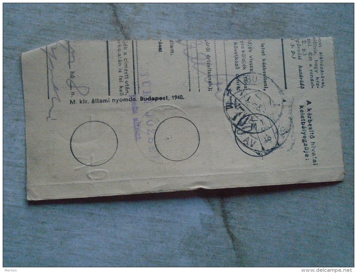 D138843  Hungary  Parcel Post Receipt 1941 DEBRECEN - Postpaketten