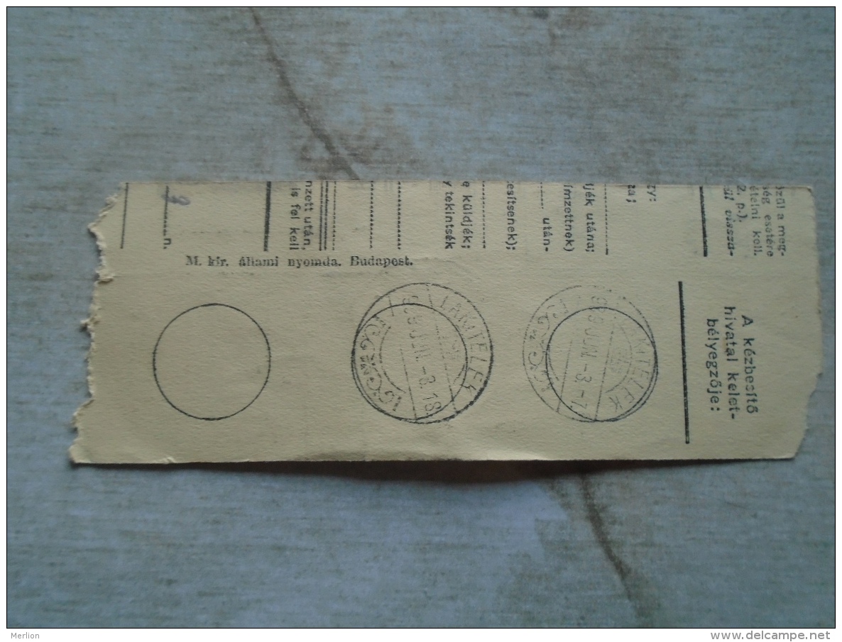 D138846  Hungary  Parcel Post Receipt 1939 LAKITELEK - Paketmarken