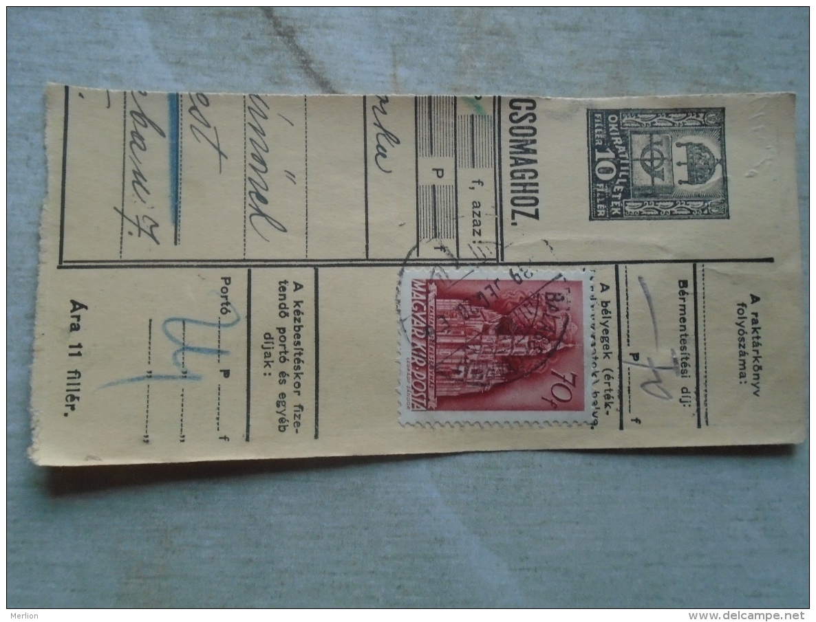 D138848  Hungary  Parcel Post Receipt 1939  BALASSAGYARMAT - Colis Postaux