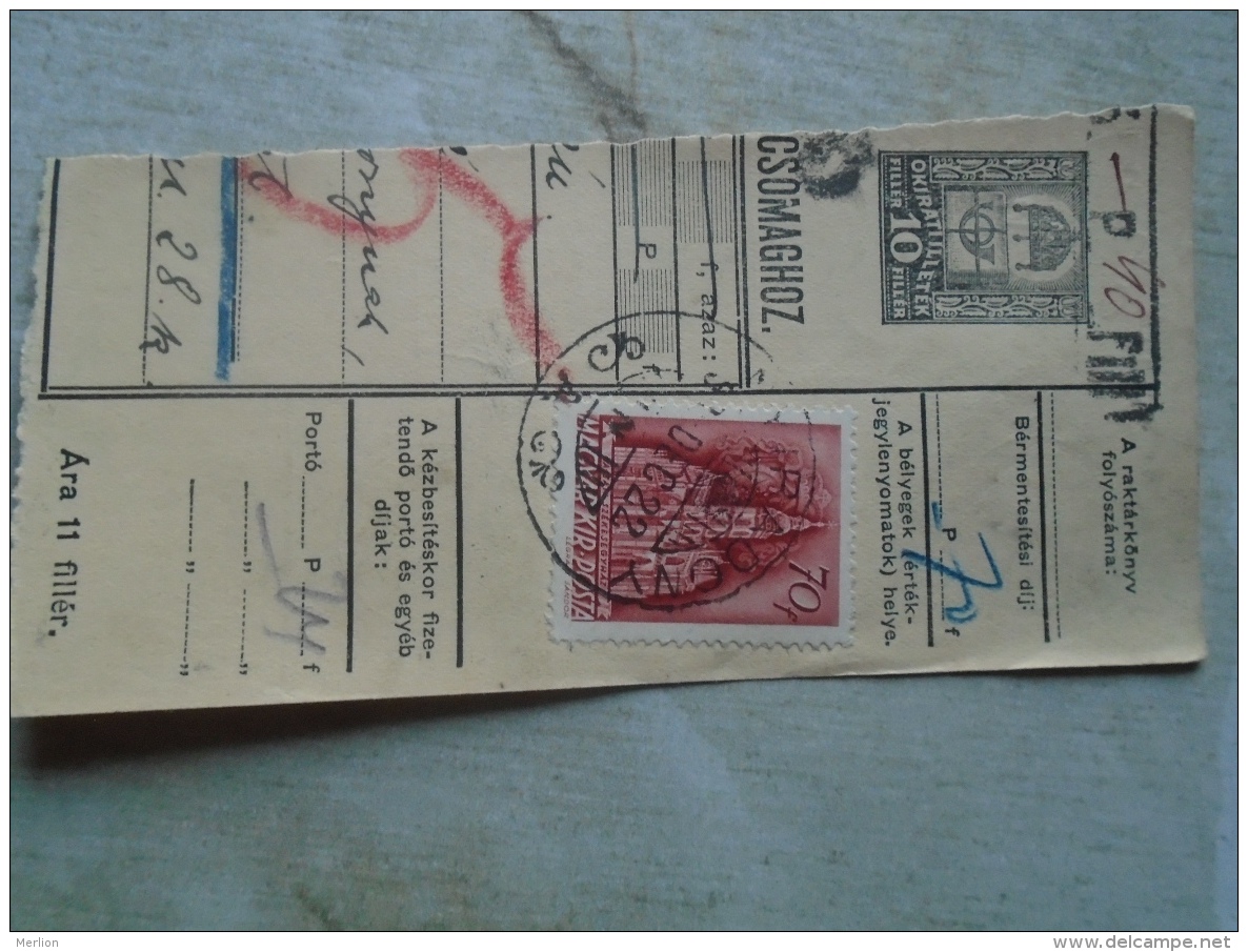 D138851  Hungary  Parcel Post Receipt 1939   NYÍRADONY - Paketmarken