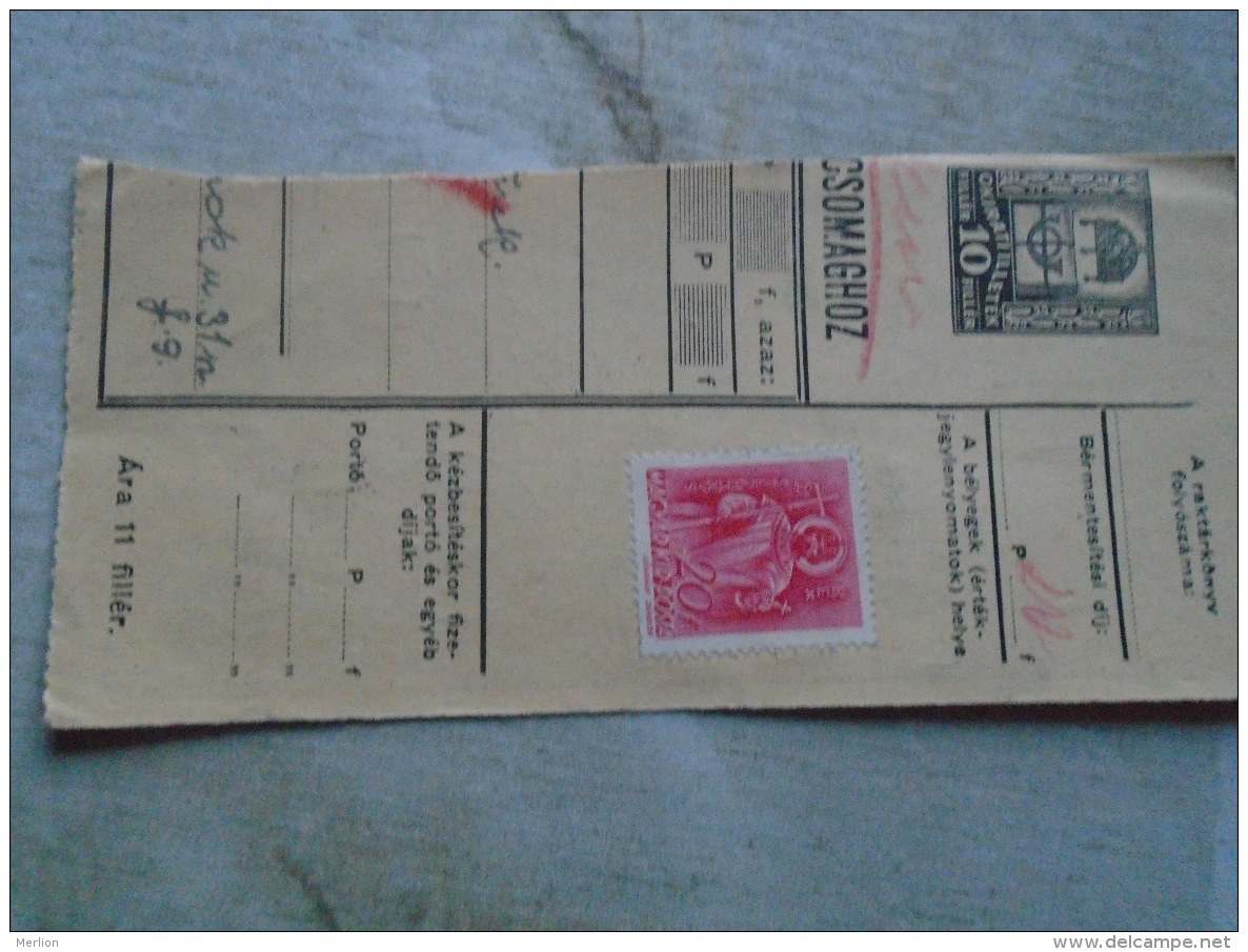 D138859  Hungary  Parcel Post Receipt 1940 - Pacchi Postali