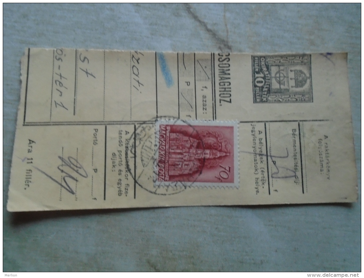 D138860  Hungary  Parcel Post Receipt 1939 - Paketmarken