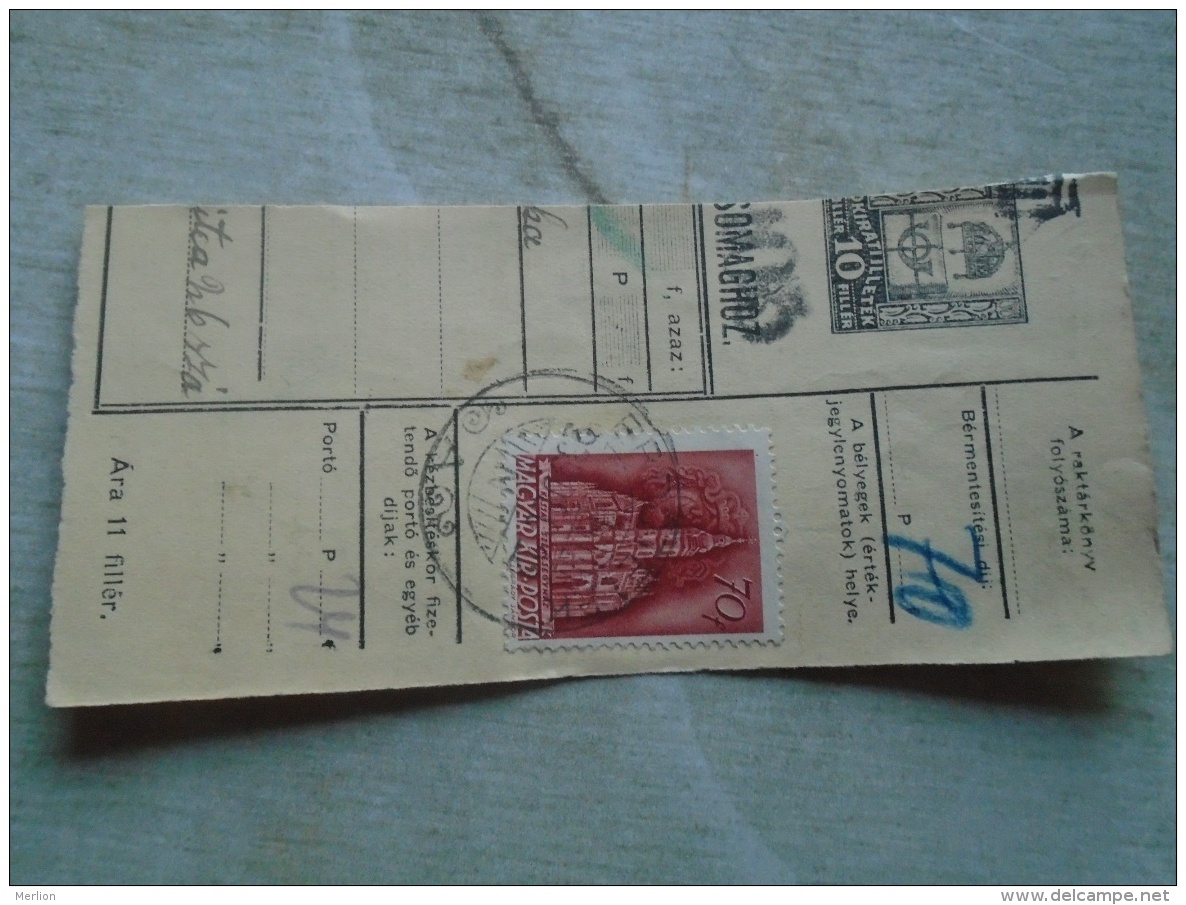D138861  Hungary  Parcel Post Receipt 1939 - Pacchi Postali