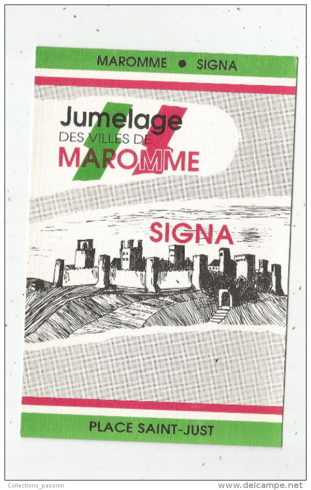 Cp , 76 , MAROMME , Jumelage Avec SIGNA , Toscane , Italie , 1989 , Vierge , Ed : De La Mairie - Maromme