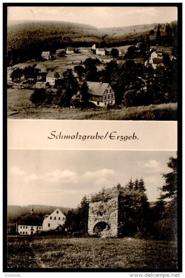 5980 - Alte Foto Ansichtskarte - Schmalzgrube Erzgebirge - Landpoststempel Landpost über Annaberg Buchholz 1961 - Jöhstadt