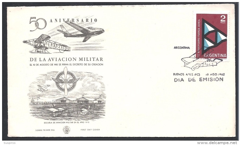 ARGENTINA 1962 50 ° ANIVERSARIO AVIACION - FDC