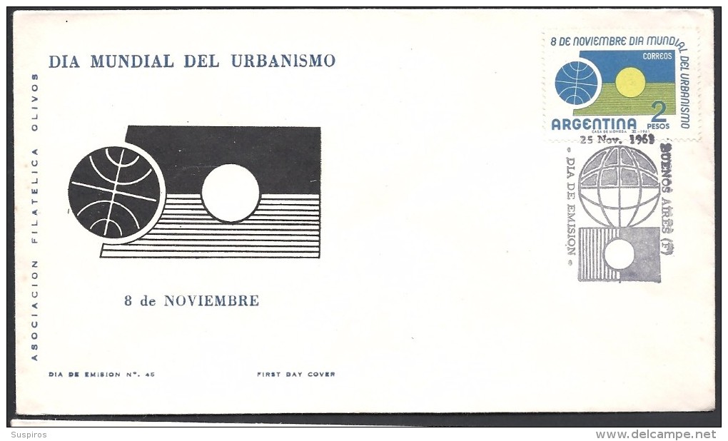 ARGENTINA 1961 DIA MUNDIAL DEL URBANISMO - FDC