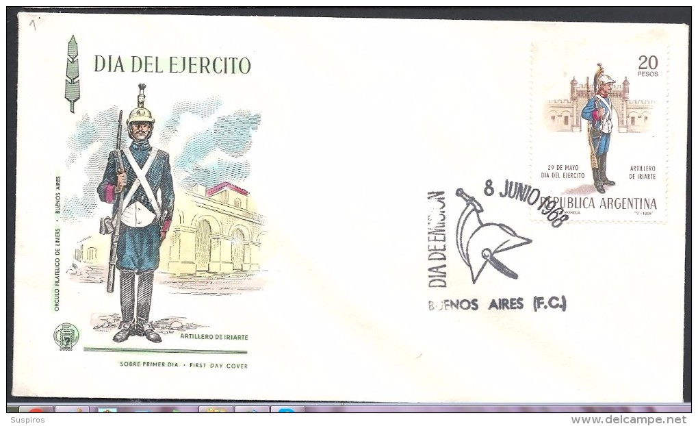 ARGENTINA 1968 DIA DEL EJERCITO - FDC