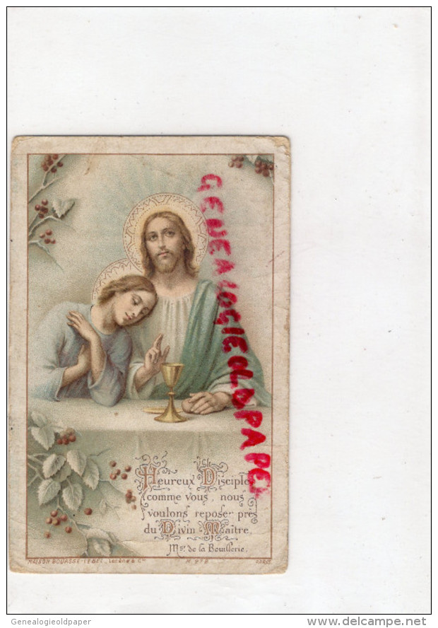 IMAGE RELIGIEUSE- SOUVENIR 1ERE COMMUNION SOLENNELLE - 3GR DE LA BOUILLERIE- JESUS- ANNA CHABERNAUD - Imágenes Religiosas