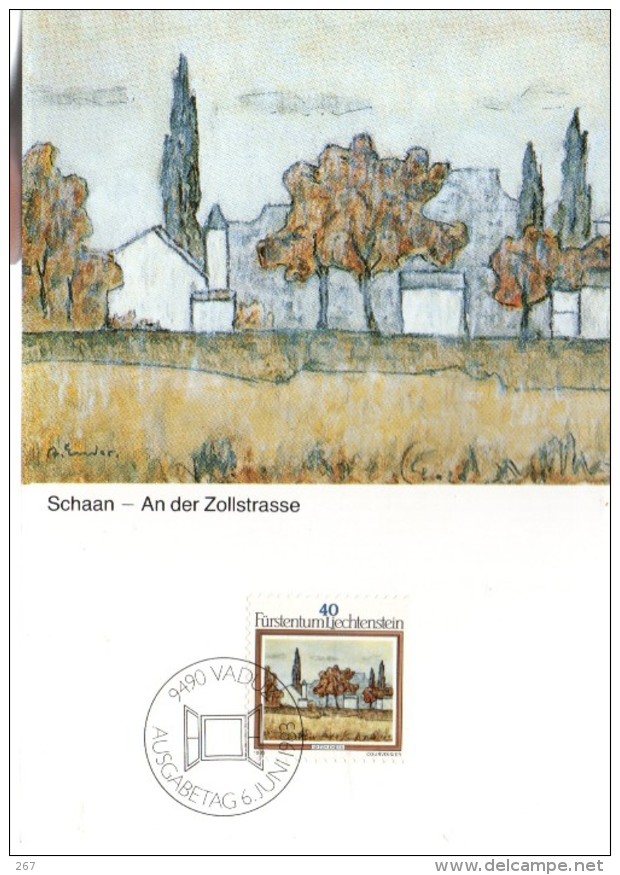 LIECHTENSTEIN  Carte Maxi  1983  Tableaux Paysage Anton Ender Schaan - Other & Unclassified