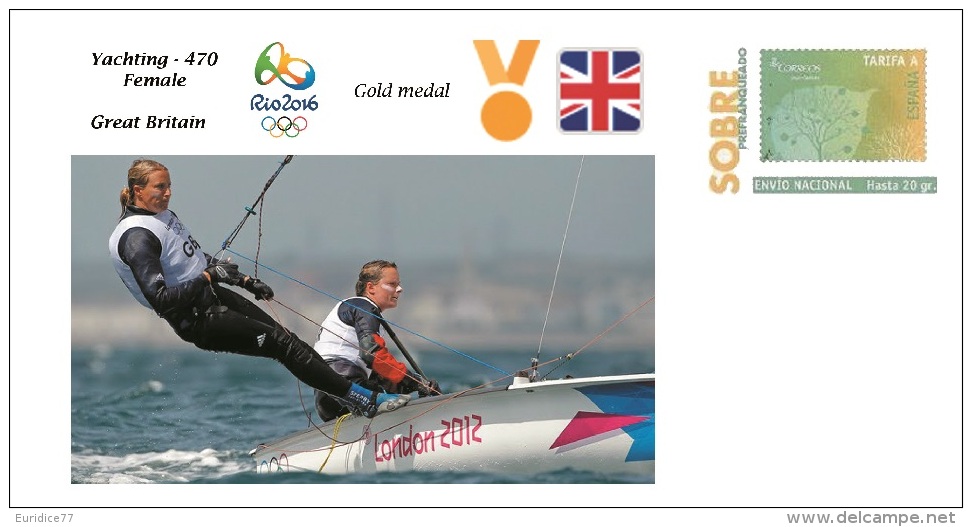 Spain 2016 - Olympic Games Rio 2016 - Gold Medal Yachting Female Great Britain Cover - Otros & Sin Clasificación