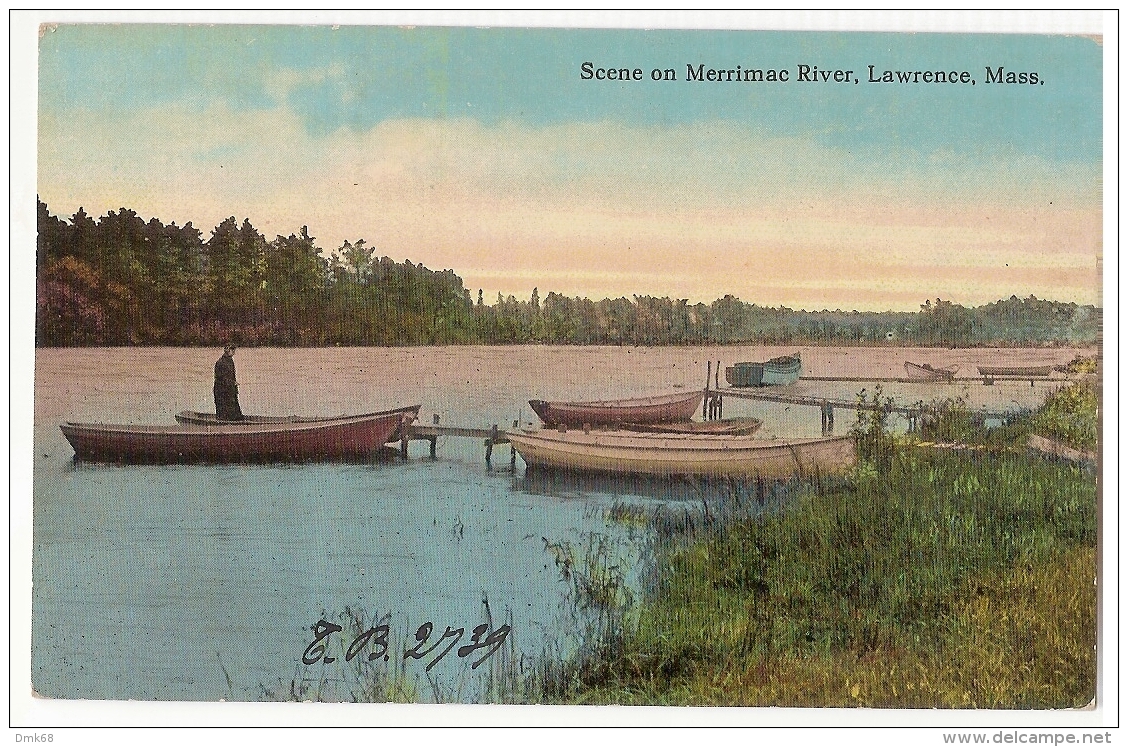 U.S.A. - SCENE ON MERRIMAC RIVER - LAWRENCE - MASS. EDIT E. SWITH - 1916 - Lawrence