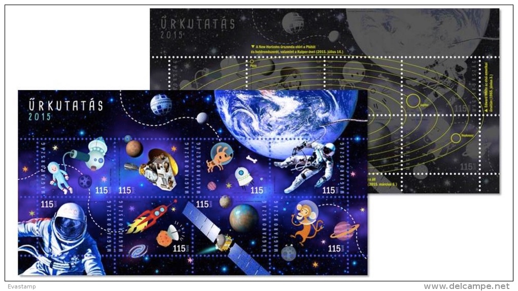 HUNGARY - 2015. Minisheet -  Anniversaries And Events In Space Research MNH!! - Unused Stamps