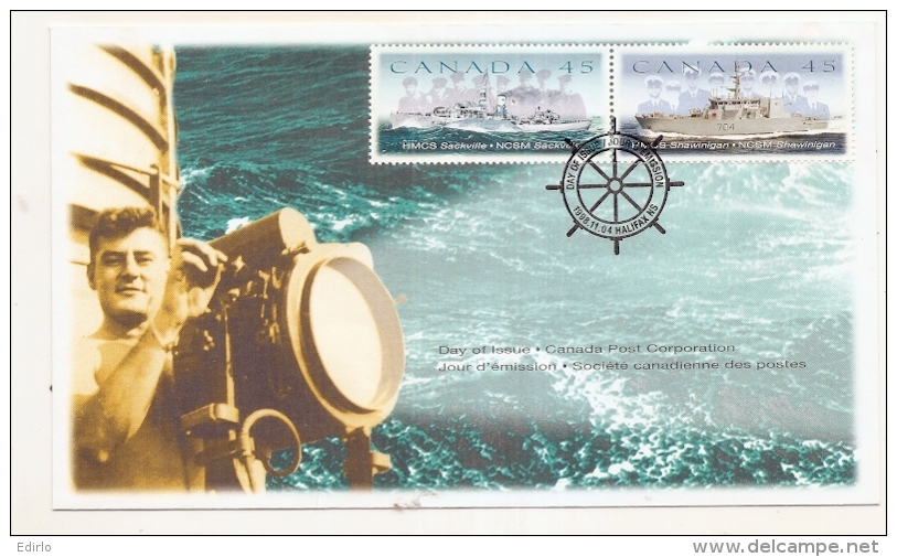 Canada Day Of Issue FDC HMCS Sackville Strawingan  Boat Bateau - 2001-2010