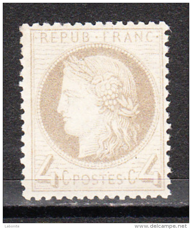 France - 1872  YT 52a  Cérès  III° République. (gris-jainâtre)  Neuf Signé  Cote : 400 Euros. - 1871-1875 Cérès