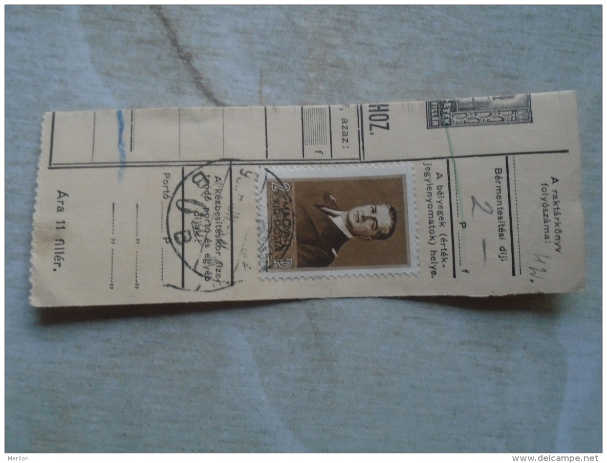 D138897  Hungary  Parcel Post Receipt 1939  Stamp  HORTHY  LAKITELEK - Paketmarken