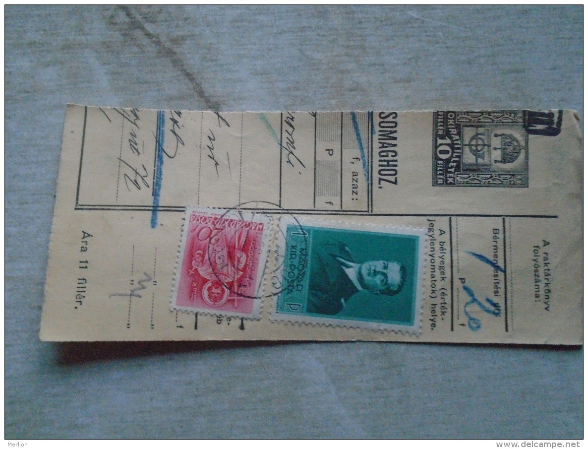 D138899  Hungary  Parcel Post Receipt 1939  Stamp  HORTHY  Budapest - - Pacchi Postali