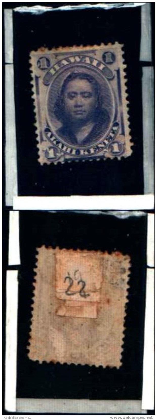 83324) Hawaiii-1864-principessa Kamamalu -n.22- -1c--sg- Cat  10 Euro - Hawaii