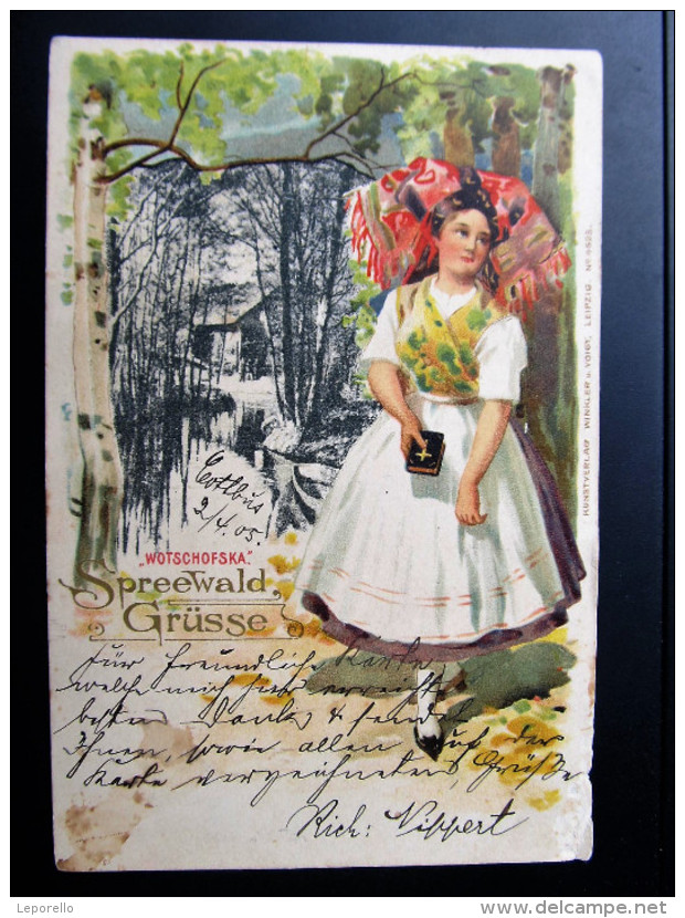 AK LÜBBENAU Wotschofska Litho Tracht 1905 ///// D*20844 - Luebbenau