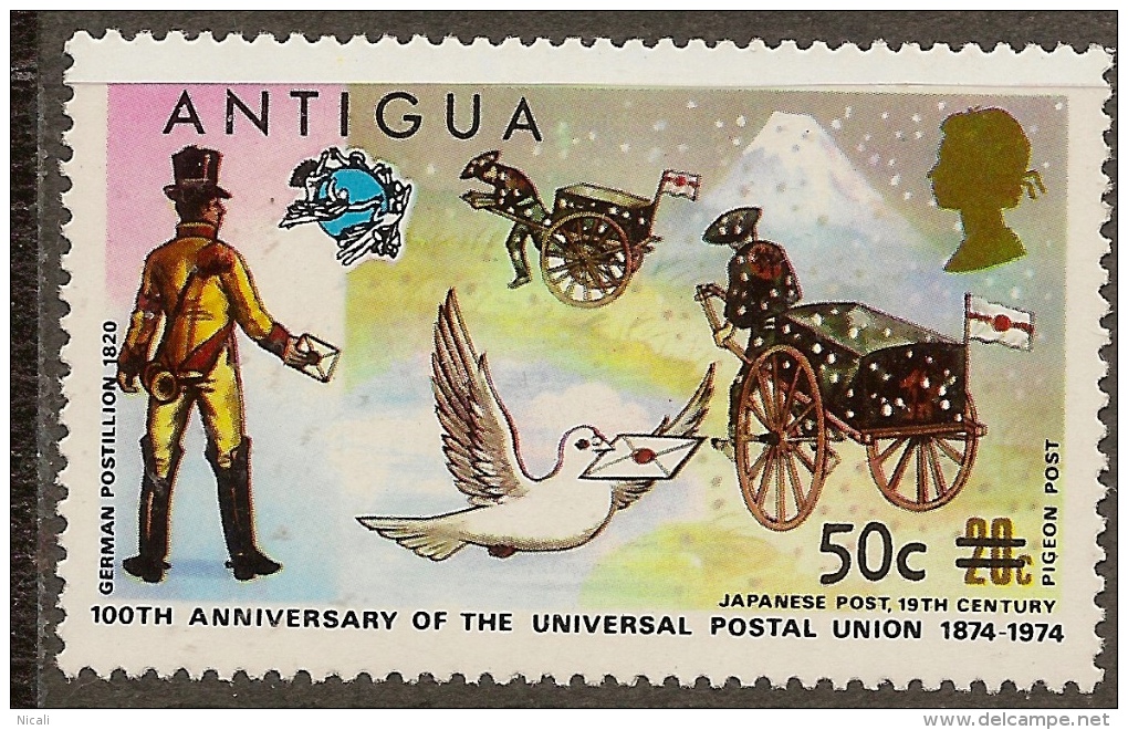 ANTIGUA 1975 50c On 20c SG 422 UNHM #VN141 - 1960-1981 Ministerial Government