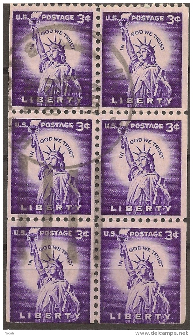 USA 1954 3c Booklet Pane SG 1033b U #VL321 - 2. 1941-80