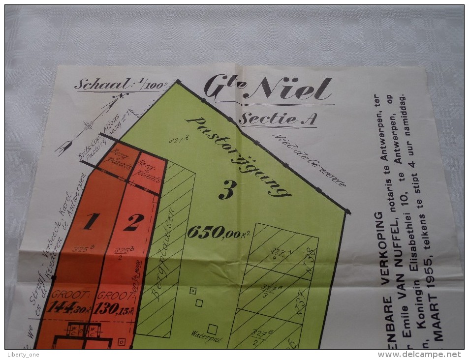 Gte NIEL Sectie A : Pastorijstraat / Heideplaats - Schaal 1/100e ( Notaris Van Nuffel Akte Kaart : Zie Foto´s ) ! - Other & Unclassified