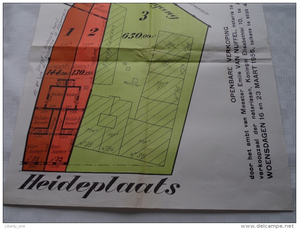 Gte NIEL Sectie A : Pastorijstraat / Heideplaats - Schaal 1/100e ( Notaris Van Nuffel Akte Kaart : Zie Foto´s ) ! - Other & Unclassified