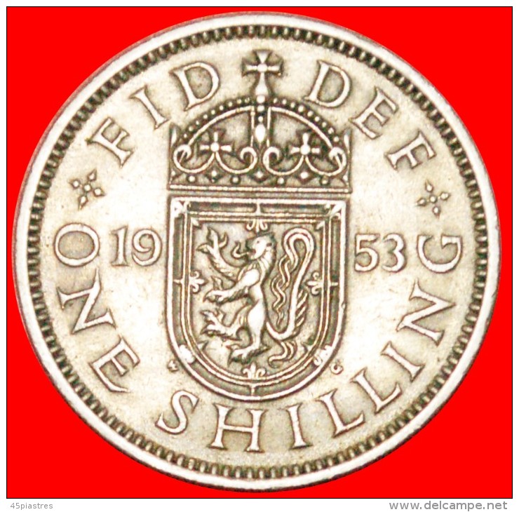 § SCOTTISH CREST: UNITED KINGDOM &#9733; SHILLING 1953! LOW START &#9733; NO RESERVE! - I. 1 Shilling