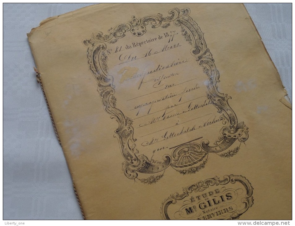 Etude De Me GILIS Notaire à VERVIERS : Adjudication - Anno 1877 ( Voir Photo Pour Détail ) ! - Non Classés