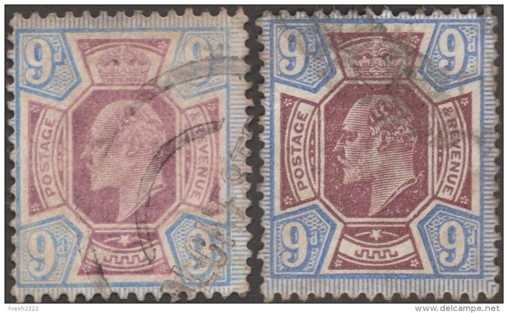 GB 1902 Y&T 115 SG 250 Et 251  Michel 112. Edward VII, 9 P, Les Deux Couleurs - Oblitérés