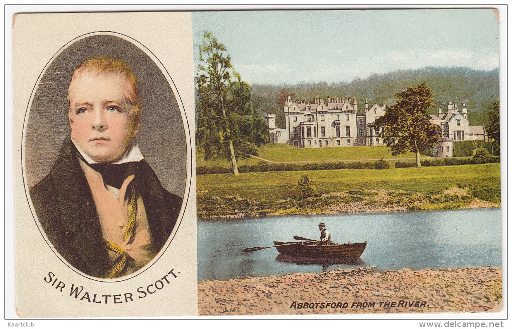Abbotsford From The River & Sir Walter Scott - (Scotland) - Selkirkshire