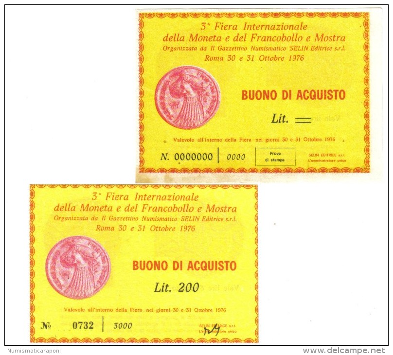 3à Fiera Internazionale Della Moneta Francobollo SELIN Roma 30-31 Ottobre 1976 Prova Di Stampa + 200 Lire  LOTTO 1148 - Altri & Non Classificati