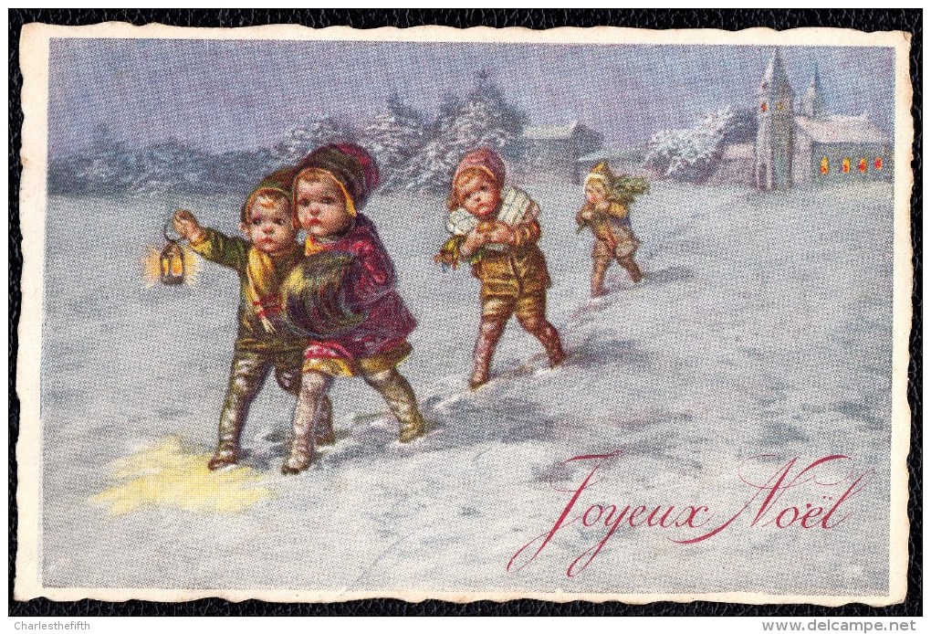 CPA ITALIENNE - ILLUSTRATEUR FIALKOWSKA ( Non Signée ) - Joyeux Noël - Scène Enfant Dans La Neige - 1920 - Fialkowska, Wally