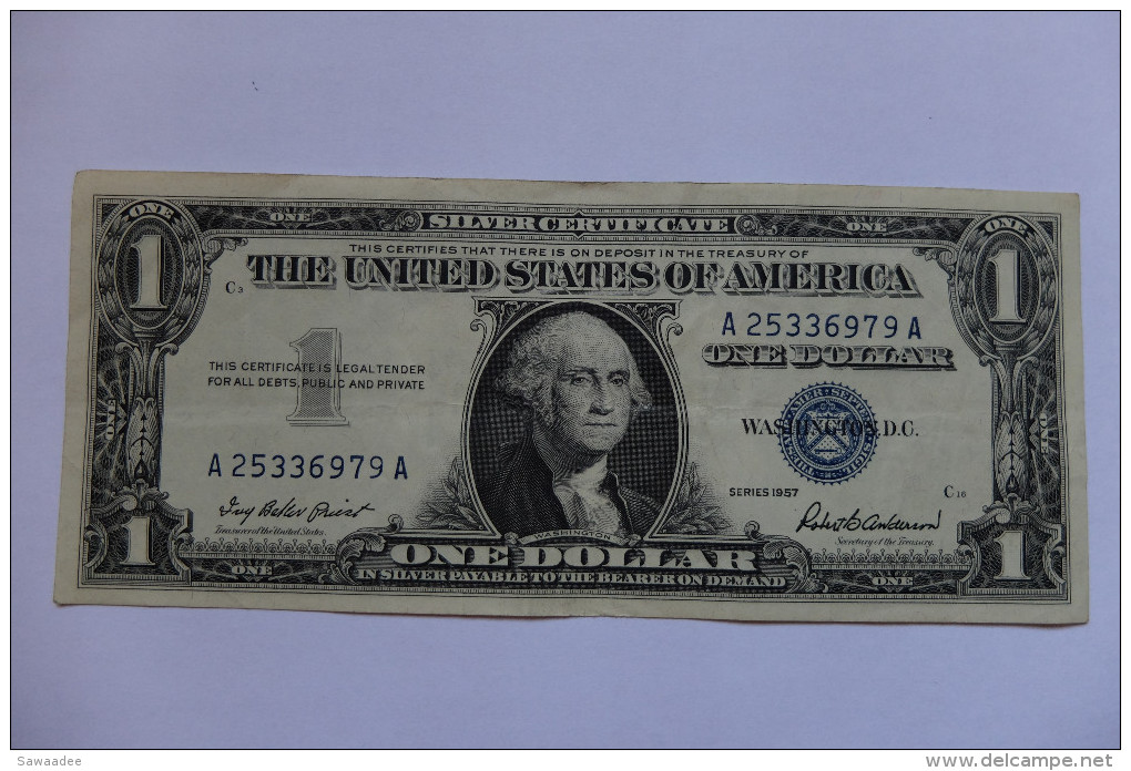 BILLET - U.S.A. - P. 419  - 1 DOLLAR - SILVER CERTIFICATE - SERIE 1957 - WASHINGTON - Silver Certificates – Títulos Plata (1928-1957)