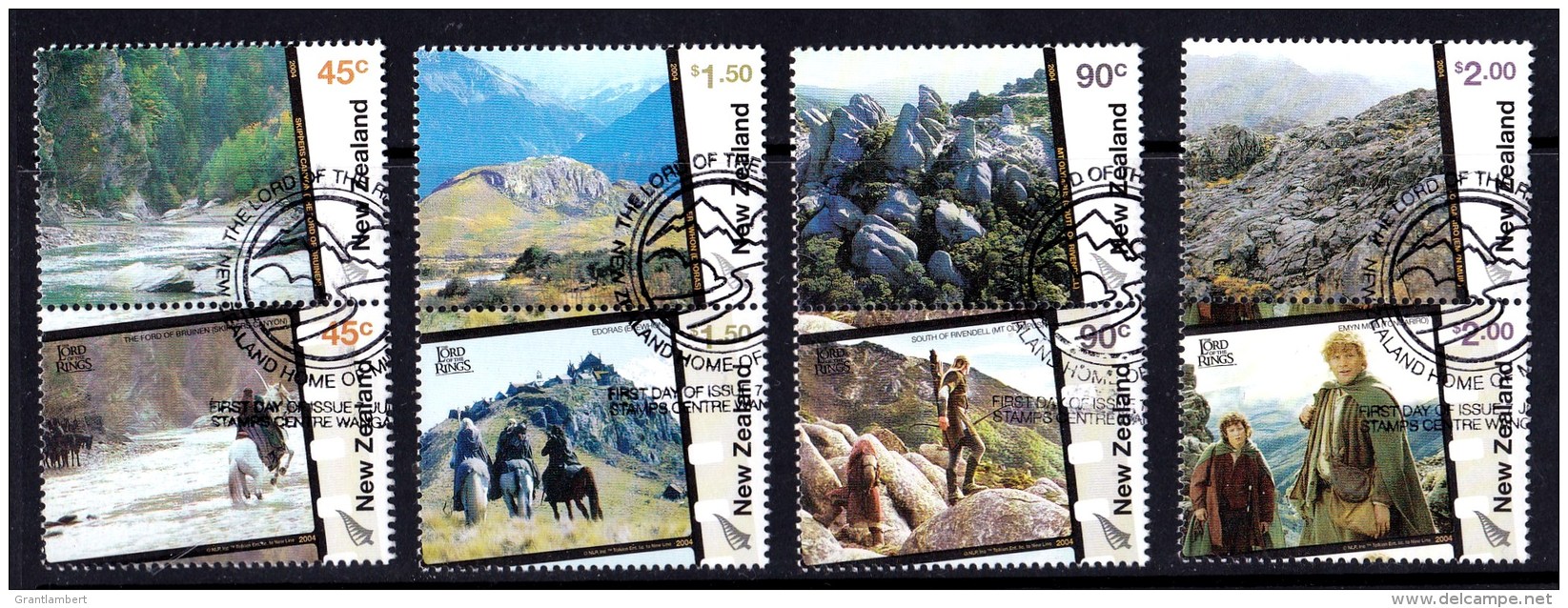 New Zealand 2004 Lord Of The Rings - Middle Earth Set Of 8 CTO - Used Stamps