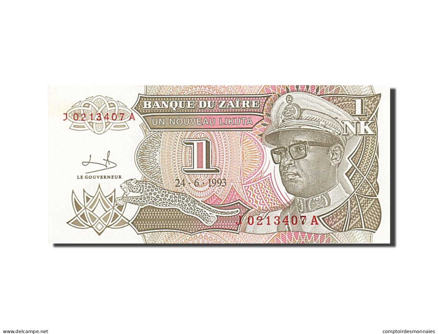 Billet, Zaïre, 1 Nouveau Likuta, 1993, 1993-06-24, KM:47a, SPL - Zaïre