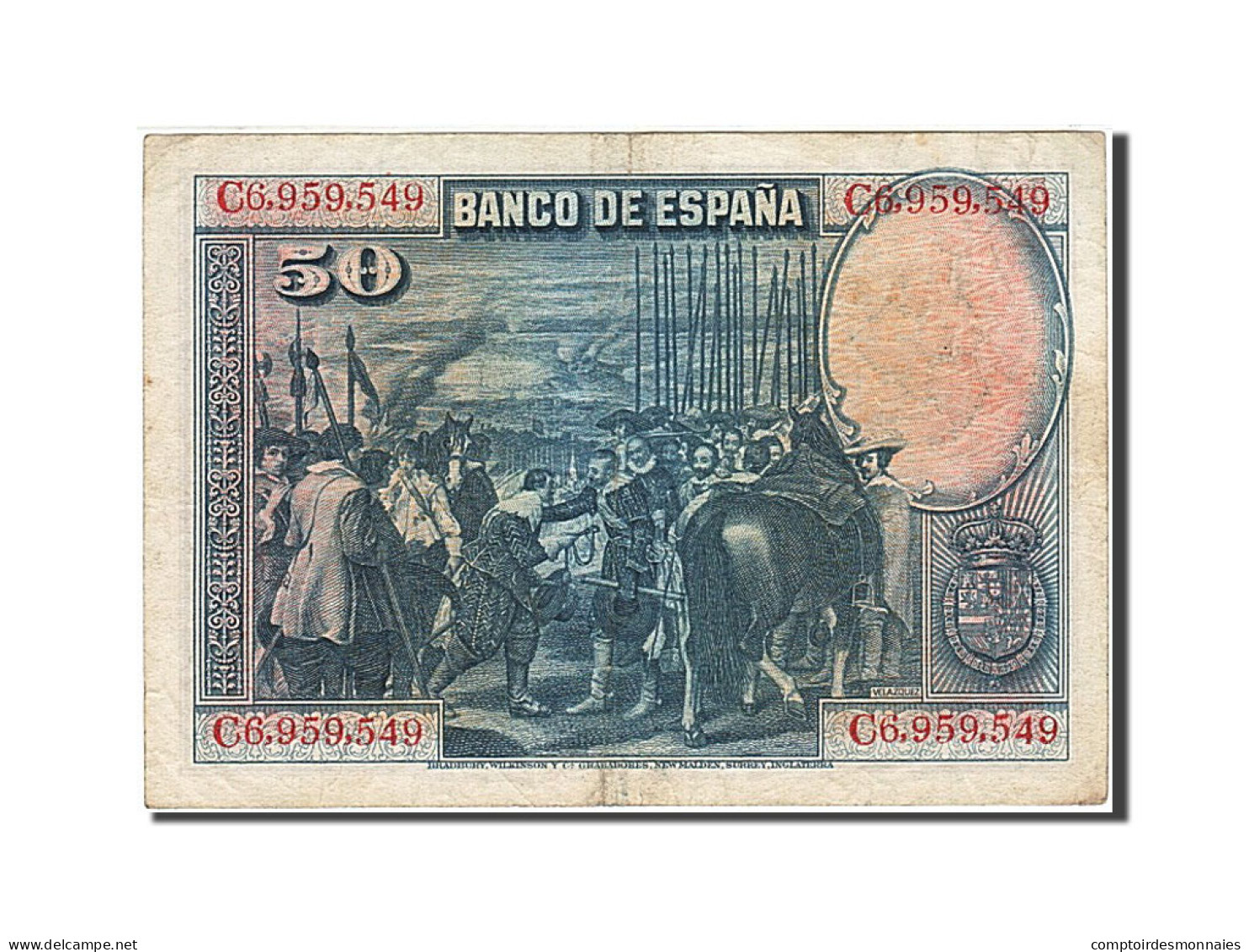 Billet, Espagne, 50 Pesetas, 1928, 1928-08-15, KM:75a, TTB - 50 Peseten