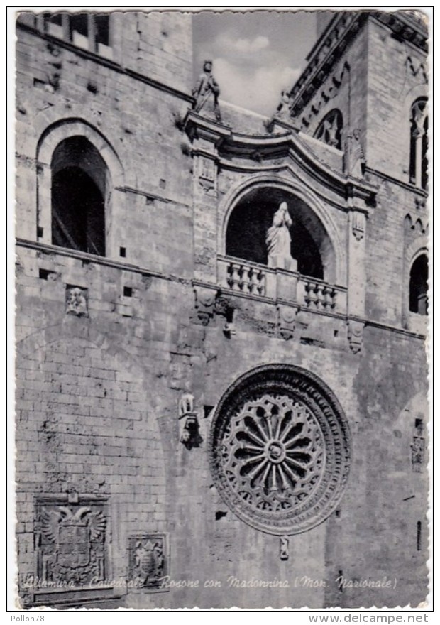 ALTAMURA - CATTEDRALE - ROSONE CON MADONNINA - MON. NAZIONALE - BARI - 1959 - Altamura